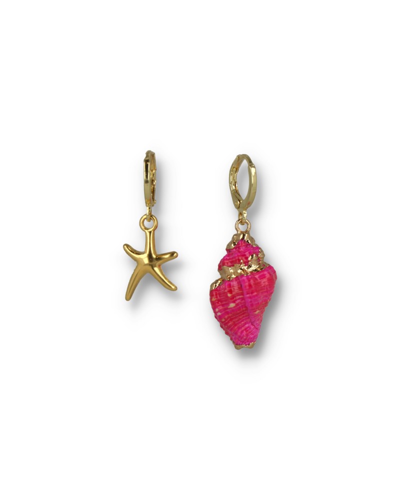 Shell and Star Earrings (Spiral Small)