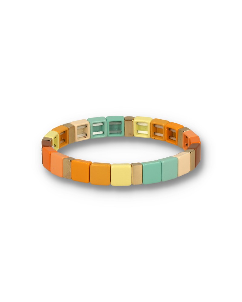 Lego small dark multicolor bracelet (mint/peach)