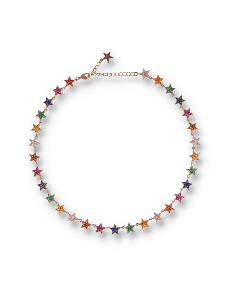 Multicolor Star Bling Bling Necklace