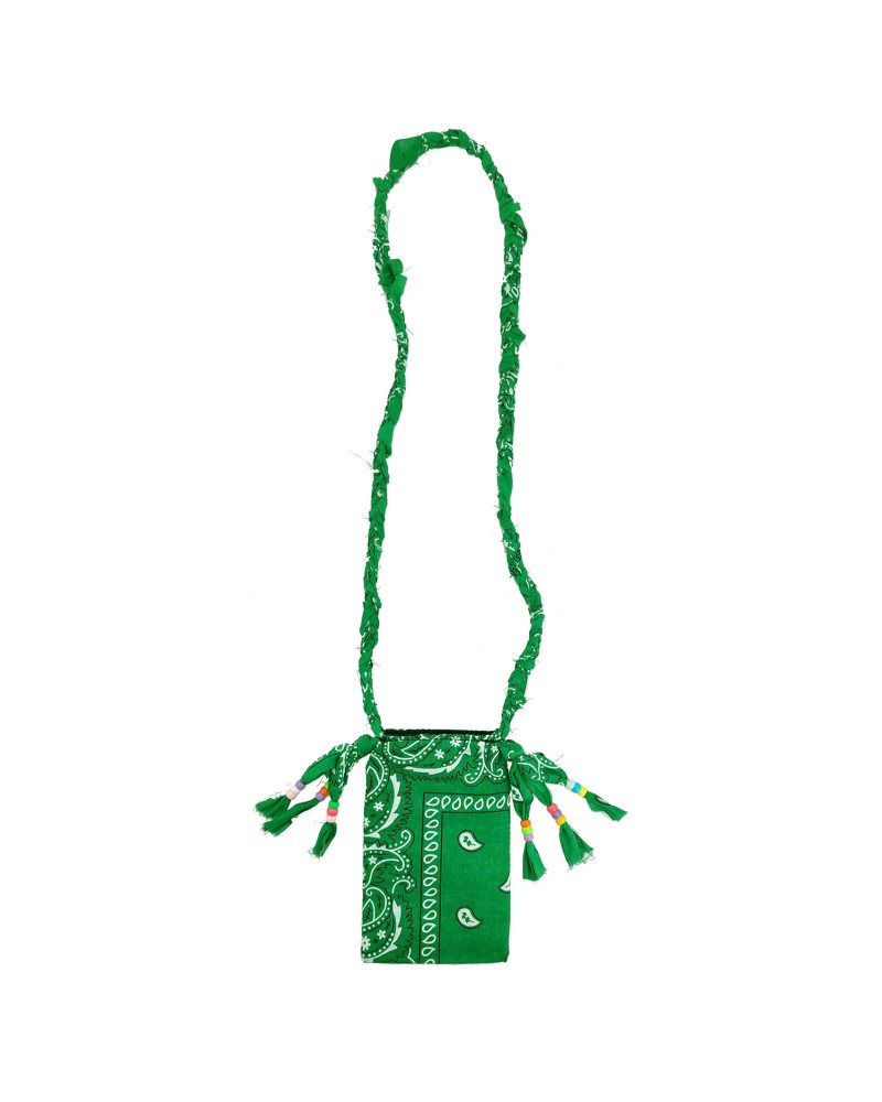 Green bandana mobile phone holder