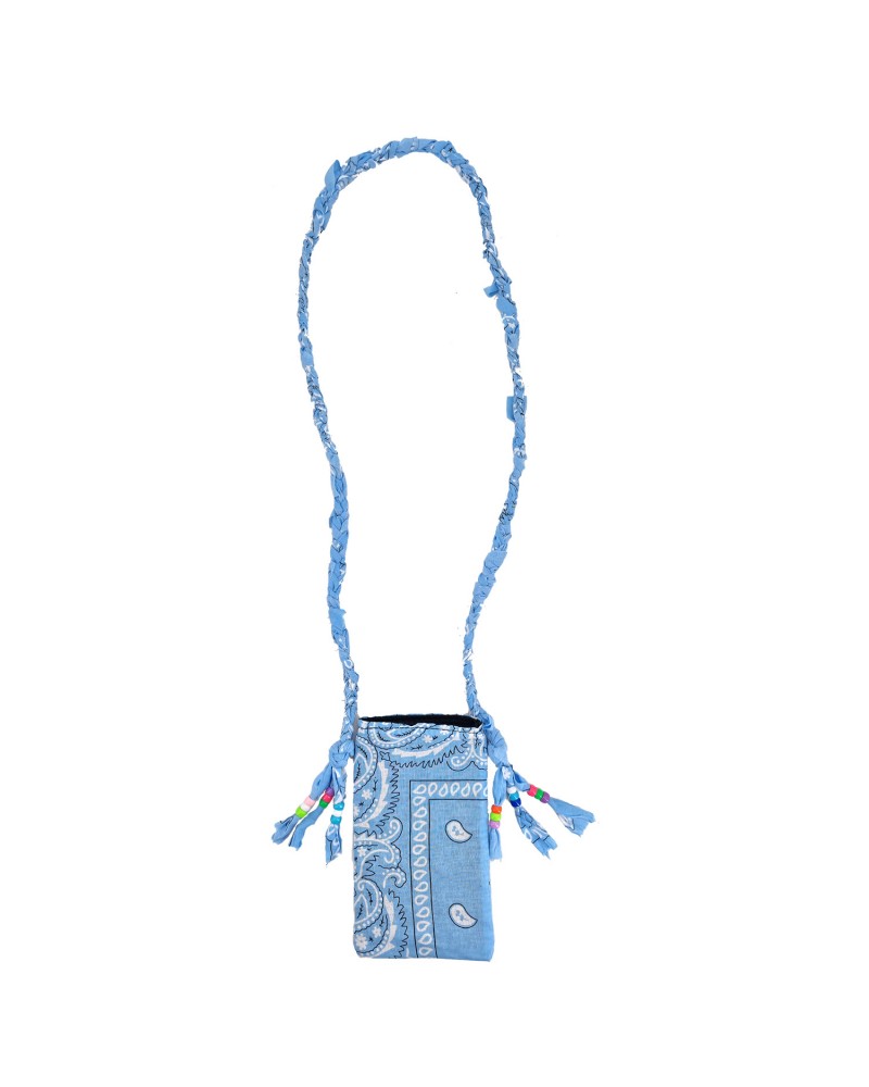 Light blue bandana mobile phone holder