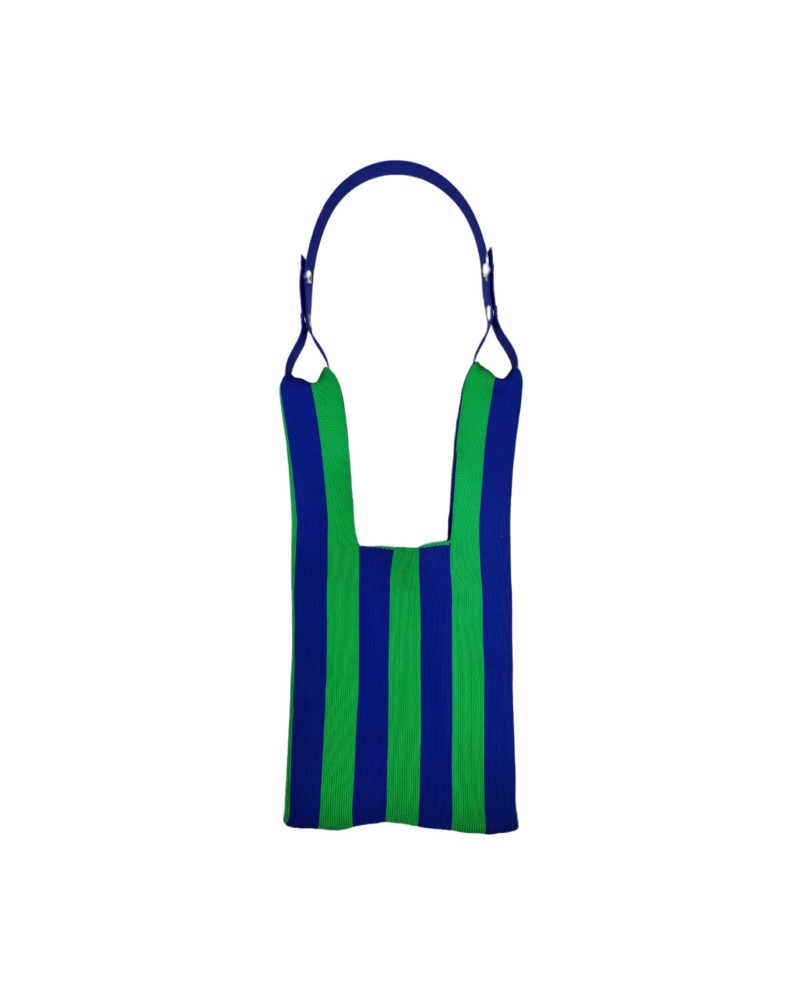 Kyoto green and blue stripe bag